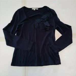 Boden Womens blue long sleeve scoop neck blouse Shirt top size Medium M 10